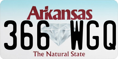 AR license plate 366WGQ