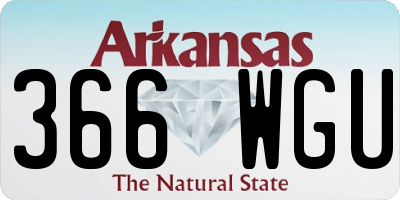 AR license plate 366WGU