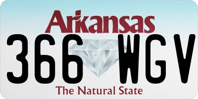 AR license plate 366WGV
