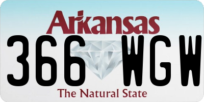 AR license plate 366WGW