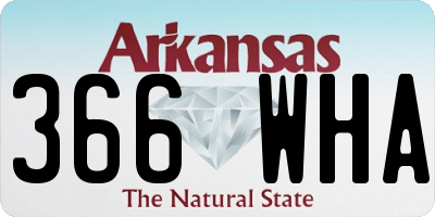 AR license plate 366WHA