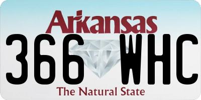 AR license plate 366WHC
