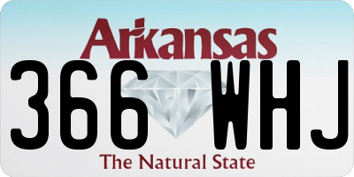AR license plate 366WHJ