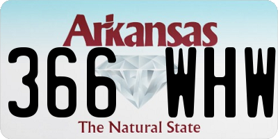AR license plate 366WHW