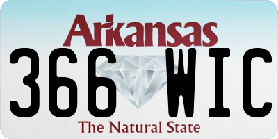 AR license plate 366WIC
