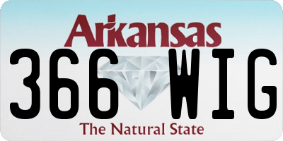 AR license plate 366WIG