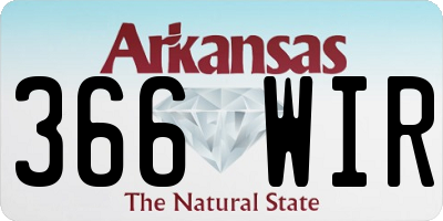 AR license plate 366WIR