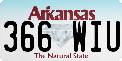 AR license plate 366WIU