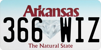 AR license plate 366WIZ