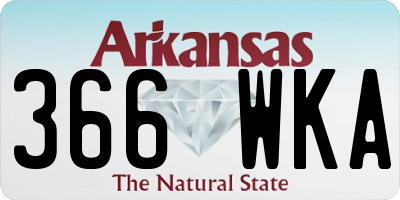AR license plate 366WKA