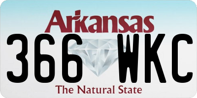 AR license plate 366WKC