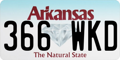 AR license plate 366WKD