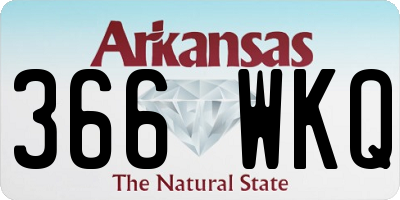 AR license plate 366WKQ