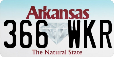 AR license plate 366WKR