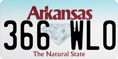 AR license plate 366WLO