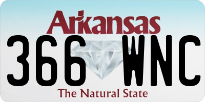 AR license plate 366WNC