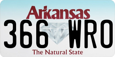 AR license plate 366WRO