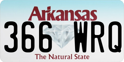 AR license plate 366WRQ
