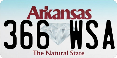 AR license plate 366WSA