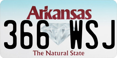 AR license plate 366WSJ
