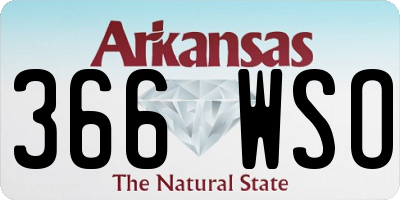 AR license plate 366WSO
