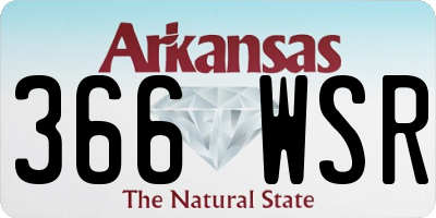 AR license plate 366WSR