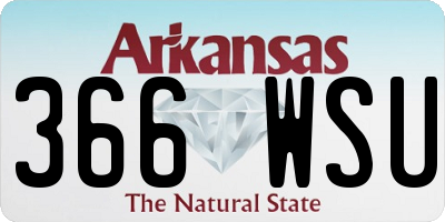 AR license plate 366WSU