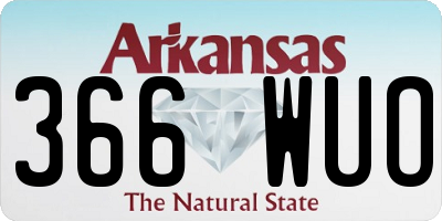 AR license plate 366WUO