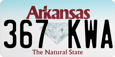 AR license plate 367KWA