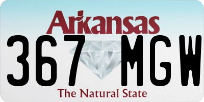AR license plate 367MGW