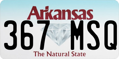 AR license plate 367MSQ