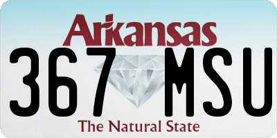 AR license plate 367MSU