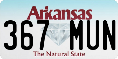 AR license plate 367MUN