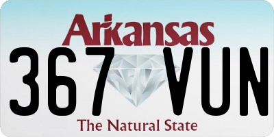 AR license plate 367VUN