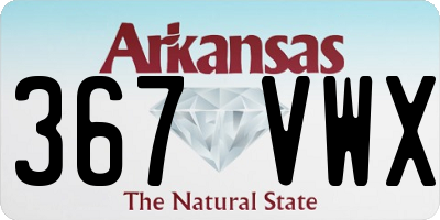 AR license plate 367VWX