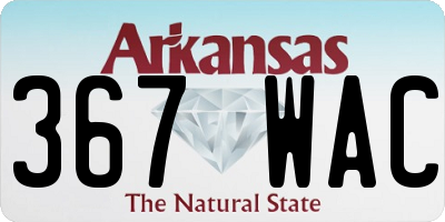 AR license plate 367WAC
