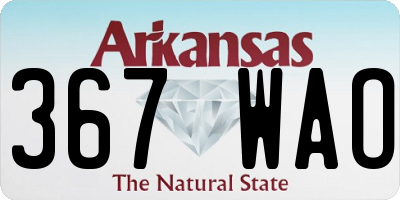 AR license plate 367WAO