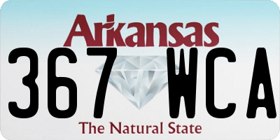 AR license plate 367WCA
