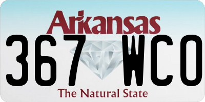 AR license plate 367WCO