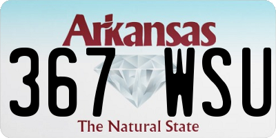 AR license plate 367WSU