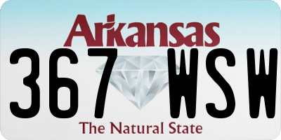 AR license plate 367WSW