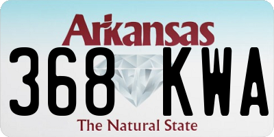 AR license plate 368KWA