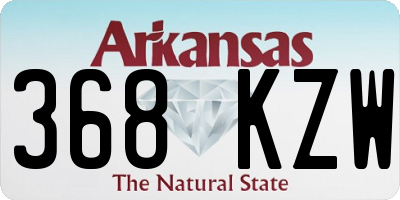 AR license plate 368KZW