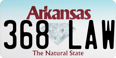 AR license plate 368LAW