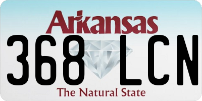 AR license plate 368LCN