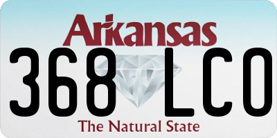 AR license plate 368LCO