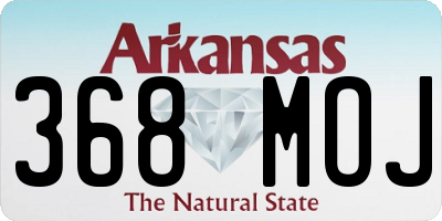 AR license plate 368MOJ