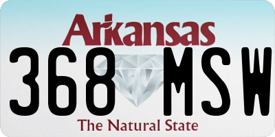 AR license plate 368MSW
