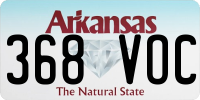 AR license plate 368VOC