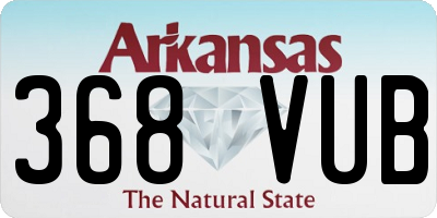 AR license plate 368VUB